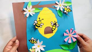 Bee Craft For Kids ||How to Make a Paper Beehive Craft || DIY Paper Honey Bee
