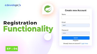 Registration Functionality | EP 04 | Spring Boot Project