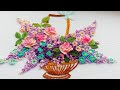Beautiful Basket with Roses * hand embroidery