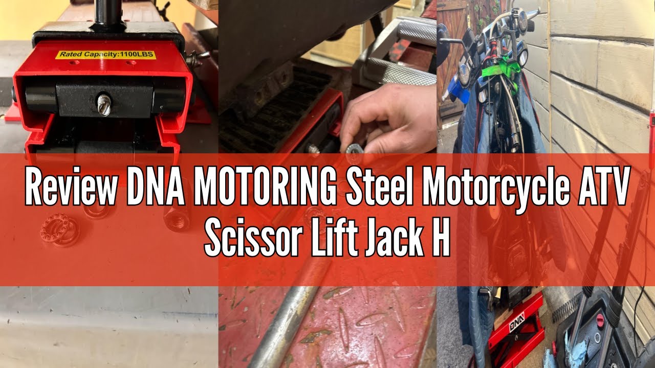 Review DNA MOTORING Steel Motorcycle ATV Scissor Lift Jack Hoist Stand with Saddle & Rubber Pad, 2-i