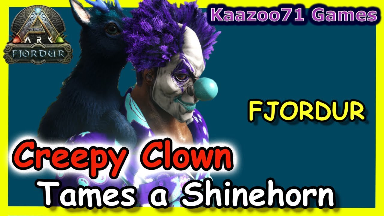 Creepy Clown Tames a Shinehorn on Fjordur in Ark 💥 - YouTube