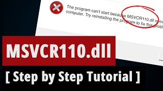 [solved] msvcr110.dll missing error fix - [ step by step tutorial ]