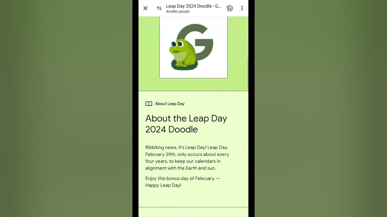 Leap day 2024 doodle YouTube
