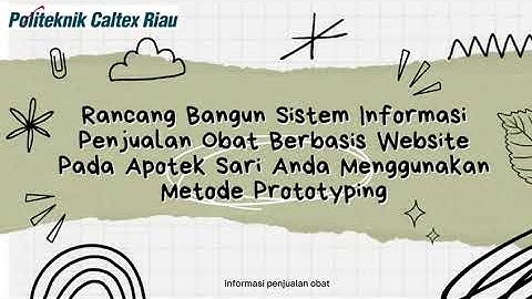 Rancang Bangun Sistem Informasi Penjualan Obat Berbasis Website Pada Apotek Sari Anda