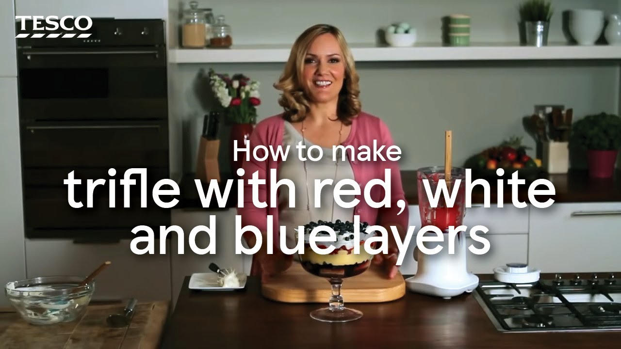 how to make trifle with red white and blue layers tesco food youtube how to make trifle with red white and blue layers tesco food youtube