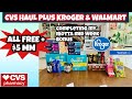 Cvs haul plus a quick run to kroger  walmart for ibotta rebates learn cvs couponing