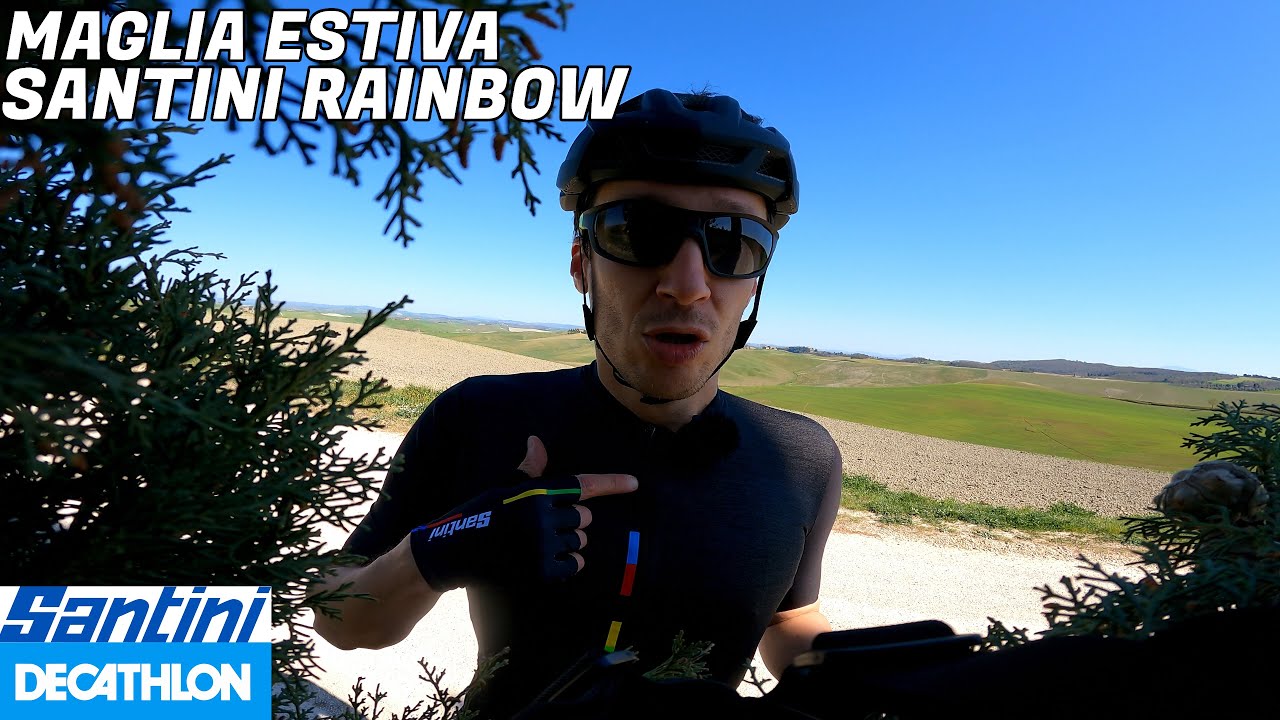 Decathlon: MAGLIA ESTIVA SANTINI RAINBOW UCI - YouTube
