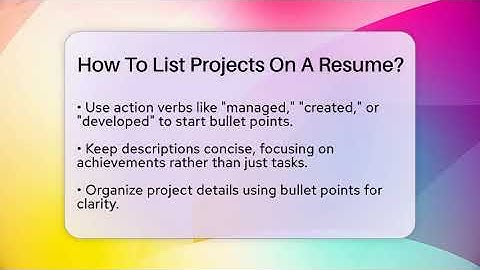 How To List Projects On A Resume? - Job Success Network