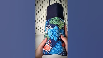 Túi vải cầm tay đựng bình giữ nhiệt canvas Xanh Navy Hạc đất đẹp, đi học đi chơi siêu xinh