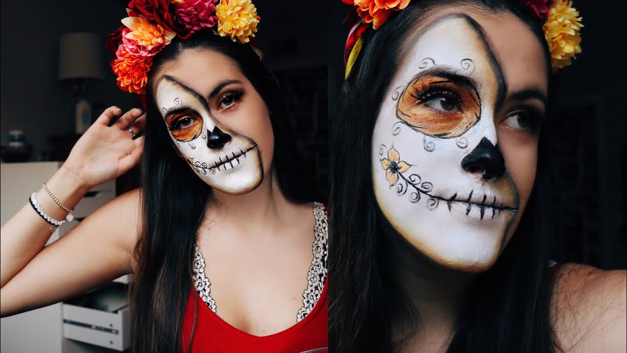 SIMPLE SUGAR SKULL TUTORIAL: HALLOWEEN - YouTube