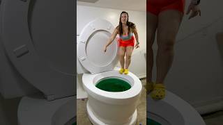 Jumping Into The Giant Toilet Green Pool Compilation #Shorts