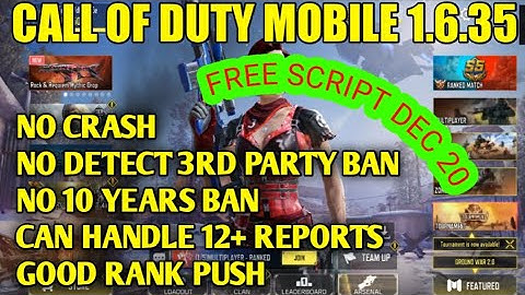 CODM | NEW UPDATE FREE SCRIPT 1.6.35 GARENA NO CRASH | NO 3RD PARTY | REPORT BLOCKER | SAFE MAIN ACC