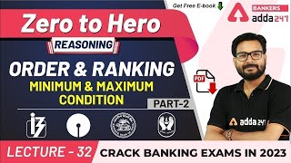 Order and Ranking Minimum and Maximum (P2) | Reasoning | Adda247 Banking Classes | Lec #31