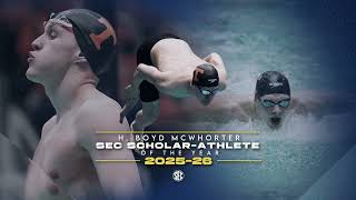 25-26 SEC H. Boyd McWhorter Scholar-Athlete of the Year - Martin Espernberger, Tenn. Swim and Dive