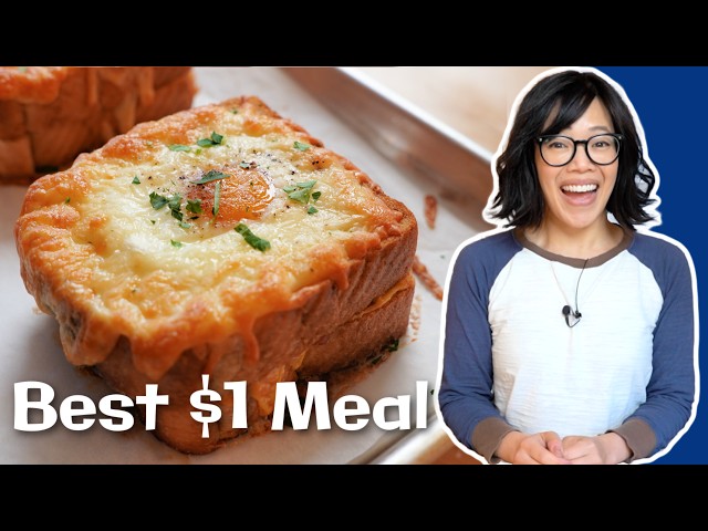 $1 CRISPY Cheesy Egg Toast | Easy Budget Meal class=