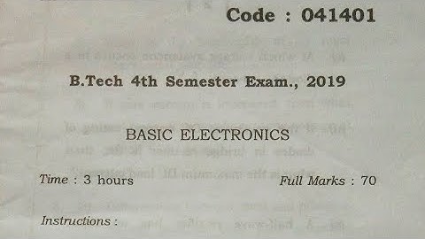 Basic electronic question paper|| for 3rd semesterB.tech||AKU,PATNA