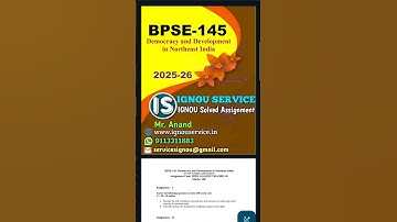 BPSE-145 Solved Assignment English Medium 2025-26 #ignou #ignousolvedassignment #ignouassignment