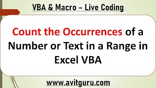Count the Occurrences of a Number or Text in a Range in Excel VBA