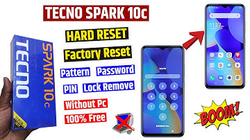 Tecno spark 10c ka lock kaise tode | Tecno spark 10c hard reset & remove pattern, pin lock