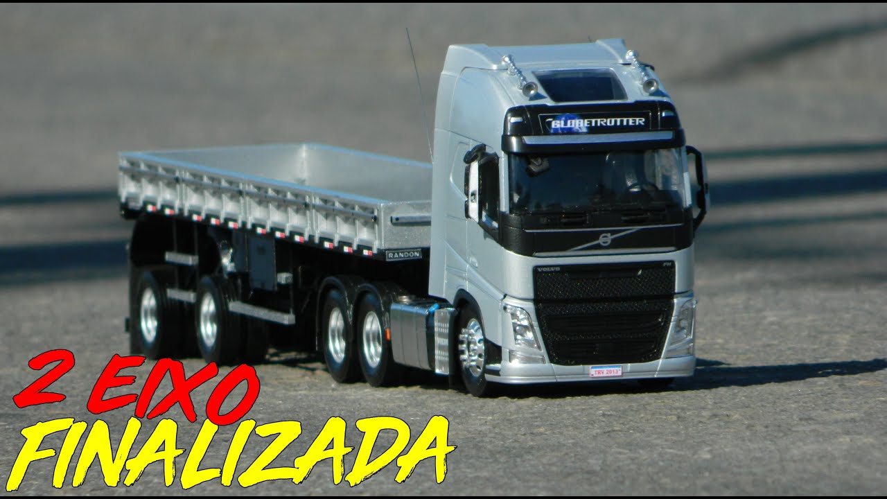 Miniatura VOLVO FH 520 BITREM 9 eixos - Feito de Madeira 