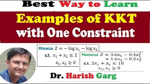 KKT conditions with One Constraint | Examples