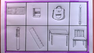 How To Draw Classroom Objects/Easy Classroom Objects Drawing