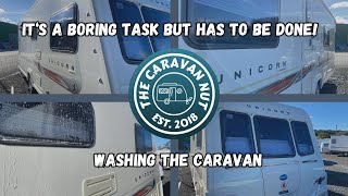 I love washing the caravan...NOT!