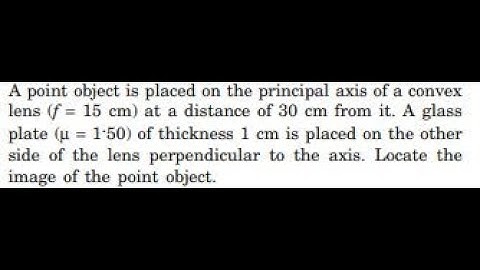 A point object is placed on the principal axis of a convex lens at a distance of from it. A glass pl
