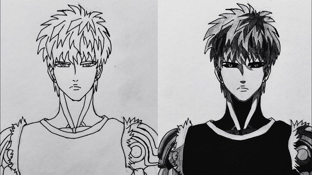 Anime Drawing | How To Draw Genos - [One Punch Man] | Simple Drawing ...