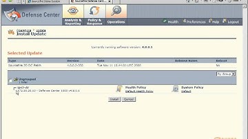 Sourcefire: Updating Sourcefire Defense Center