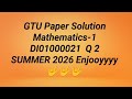 GTU Paper Solution Mathematics 1 Q2 Summer 2026