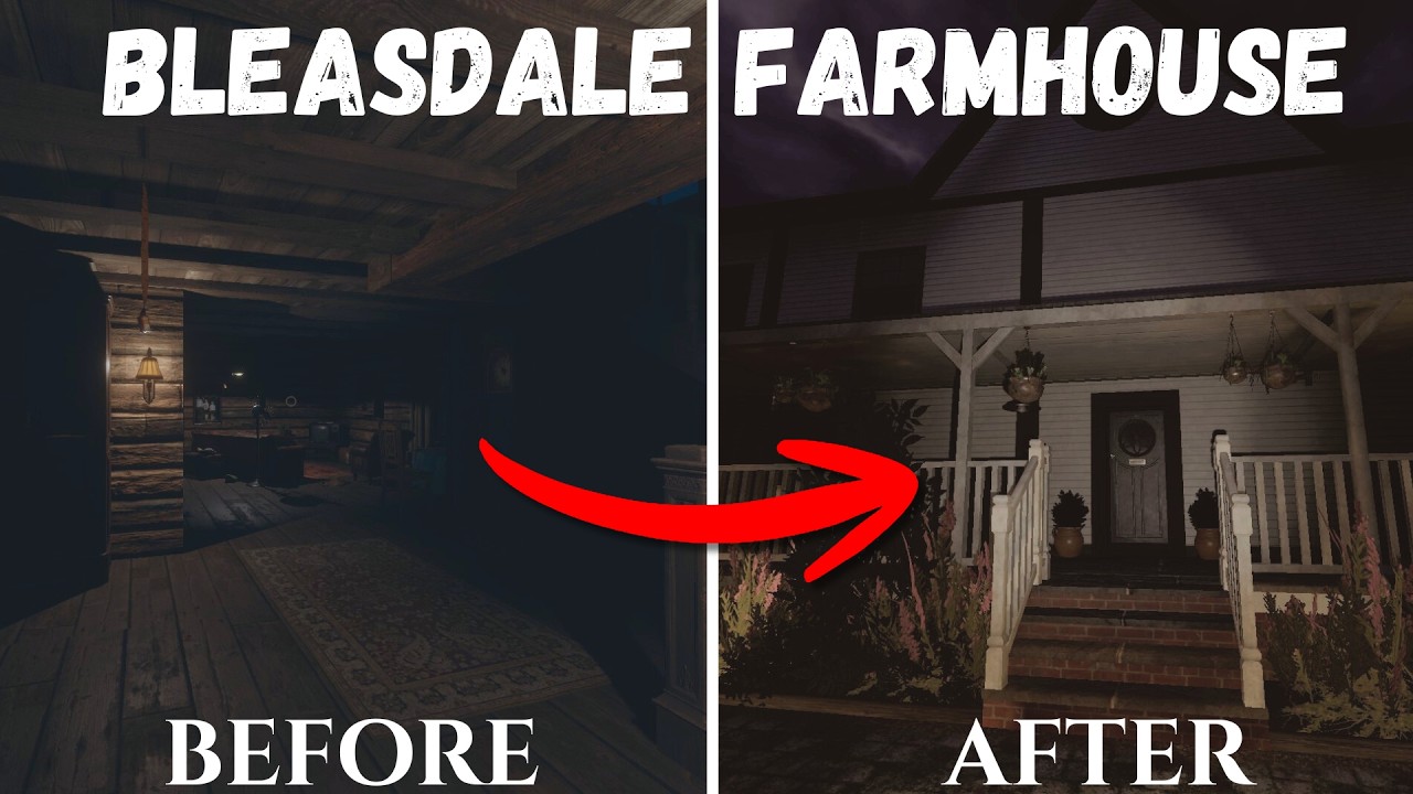 Phasmophobia Bleasdale Farmhouse Side-by-Side Before and After the ...