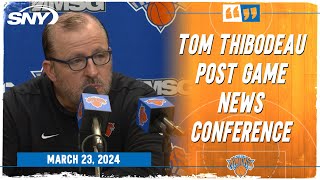 Tom Thibodeau after Knicks top Nets: 'Just find a way to win and we did that' | SNY