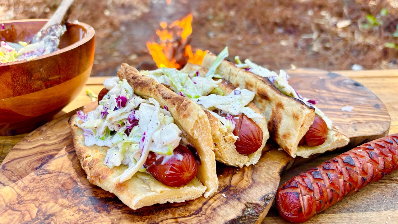 Fire Cooked Cole Slaw Dogs!!