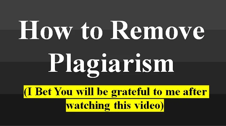How to remove plagiarism 100% from thesis and Research paper || Remove plagiarism from Article || - DayDayNews