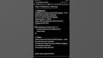 Filter vs Middleware in .NET core
