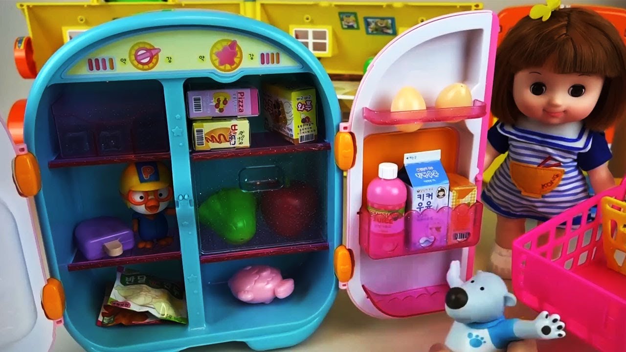 Baby Doli Plays with Refrigerator & Food Toys Fun Baby Doll Playtime