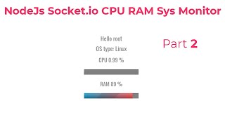 Nodejs, Socket.io, Ejs, CPU RAM System Monitor Part 2.