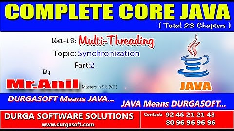 Core Java-Multi-Threading-Synchronization-Part 2