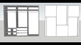 How to make Wardrobe in SketchUp screenshot 2