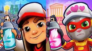 Subway Surfers Buenos Aires Race Mode 🆚 Talking Tom Hero Dash Games Comparison Of Running Games  screenshot 2