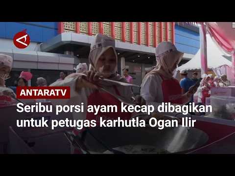 Seribu porsi ayam kecap dibagikan untuk petugas karhutla Ogan Ilir