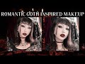 romantic goth inspired makeup and outfit