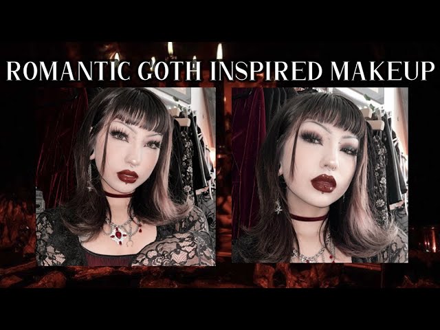 romantic goth inspired makeup and outfit