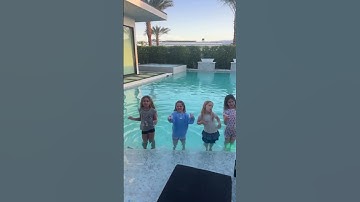 Thumbnail of Will the girls FALL in the pool? @garzacrew @kcstauffer #scarlett #dance #shorts