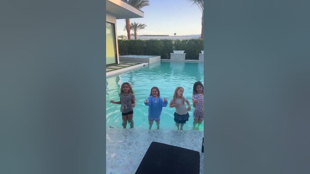 Will the girls FALL in the pool? @garzacrew @kcstauffer #scarlett #dance #shorts