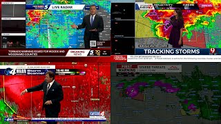 Tornado Warning in South OKC Metro - Severe Weather Multiview
