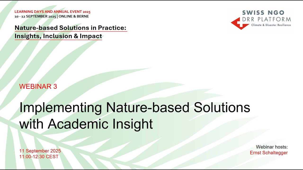 Webinar 3 - Implementing Nature-based Solutions with Academic Insight ...
