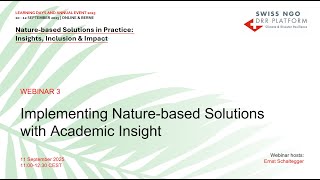 Webinar 3 - Implementing Nature-based Solutions with Academic Insight (ENG)