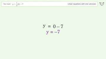 Solve y=1/2(0)-7: Linear Equation Video Solution | Tiger Algebra